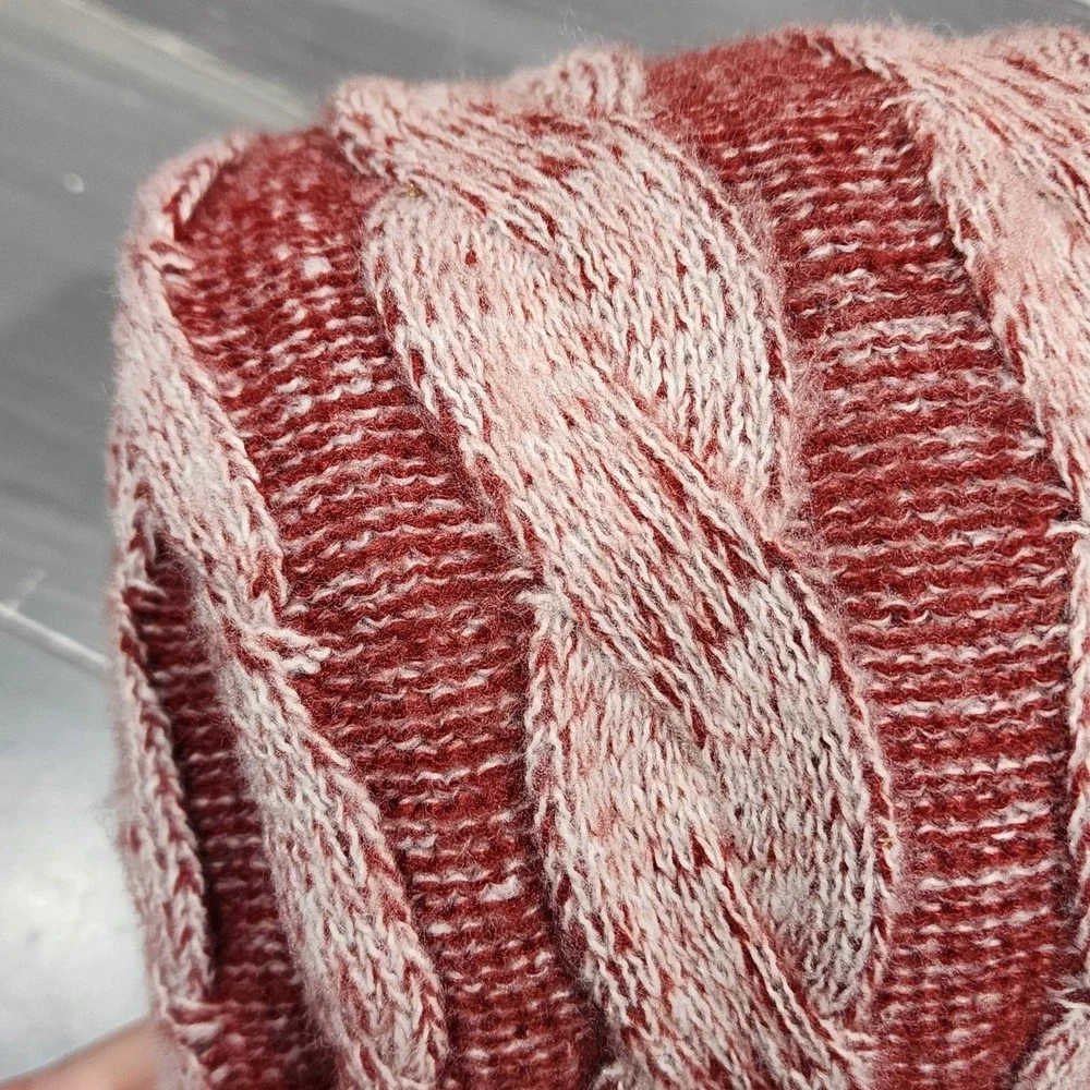 Threshold‎ with Studio McGee Burgundy and Cream Cable Knit Throw Blanket 50x60